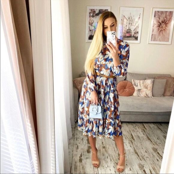NWT ZARA FLORAL PRINT DRESS - Picture 1 of 10